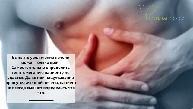 Определение увеличения печени