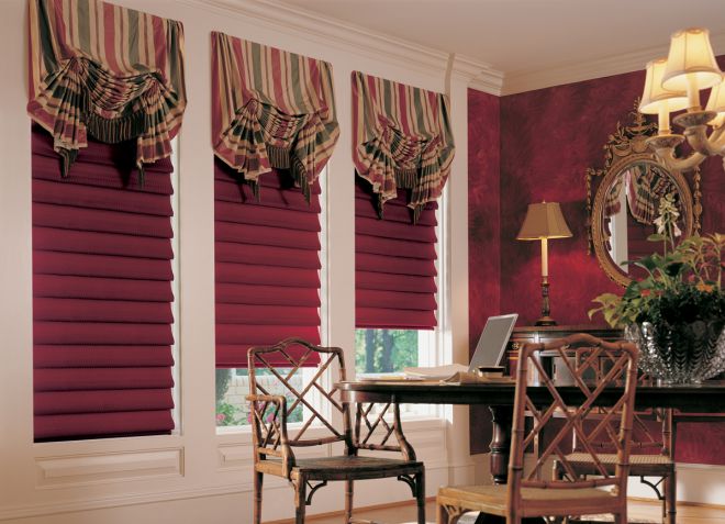 бордовые шторы 1