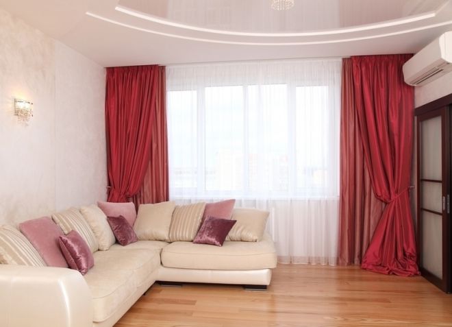 бордовые шторы 8