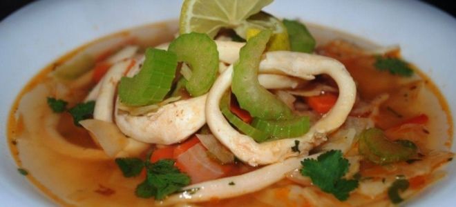 Как сварить суп с кальмаром Как сварить суп с кальмаром