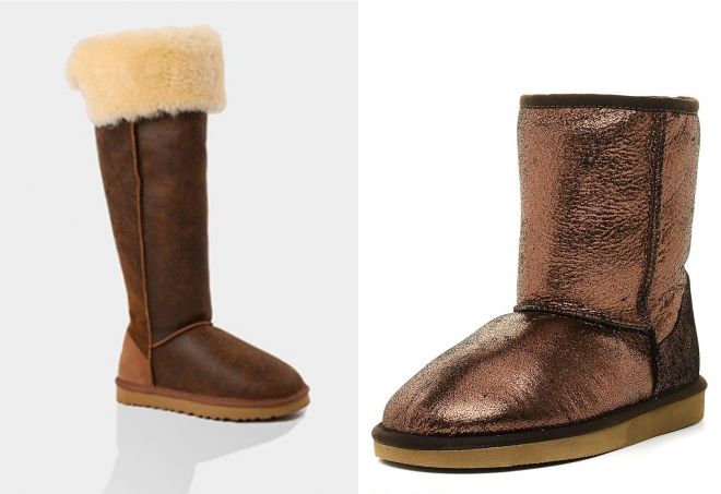 коричневые кожаные угги коричневые кожаные угги