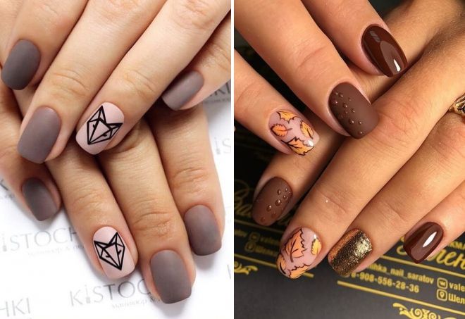 осенний матовый маникюр осенний матовый маникюр