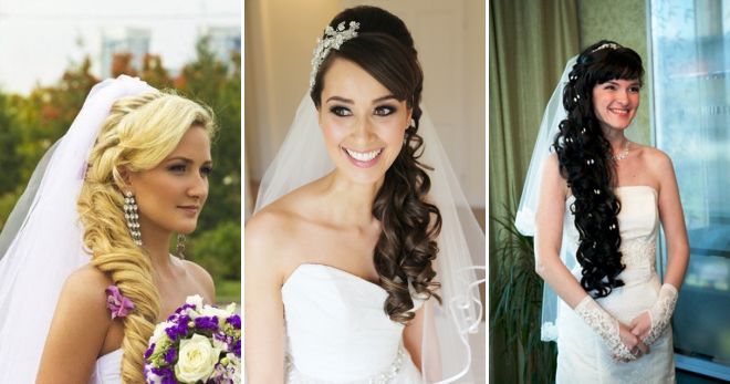 свадебная причемка на бок с фатой свадебная причемка на бок с фатой