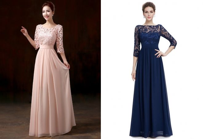 вечерние платья с кружевными рукавами вечерние платья с кружевными рукавами