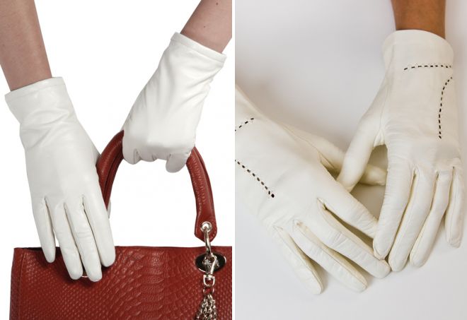 белые кожаные перчатки белые кожаные перчатки