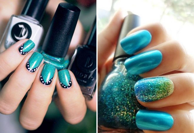 бирюзовый маникюр с втиркой бирюзовый маникюр с втиркой