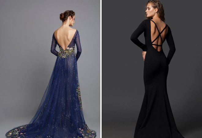 длинные платья с открытой спиной длинные платья с открытой спиной