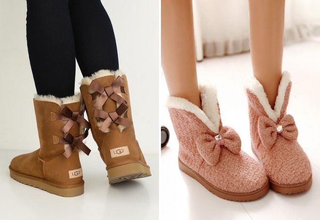 коричневые угги с бантом коричневые угги с бантом