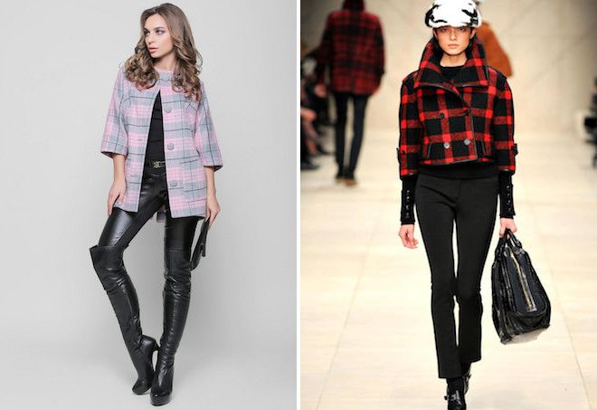 короткое пальто в клетку короткое пальто в клетку