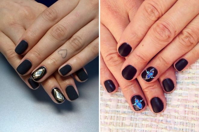 матовый маникюр с жидкими камнями матовый маникюр с жидкими камнями