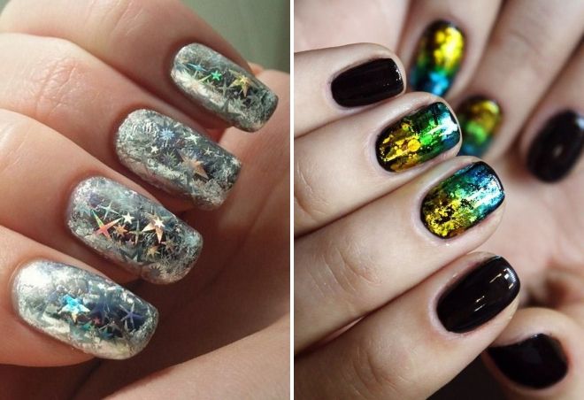 новогодний дизайн ногтей с фольгой новогодний дизайн ногтей с фольгой
