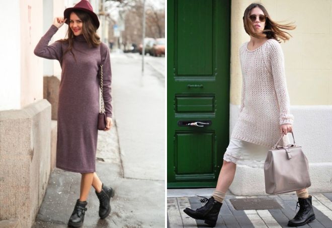 платье свитер и ботинки платье свитер и ботинки