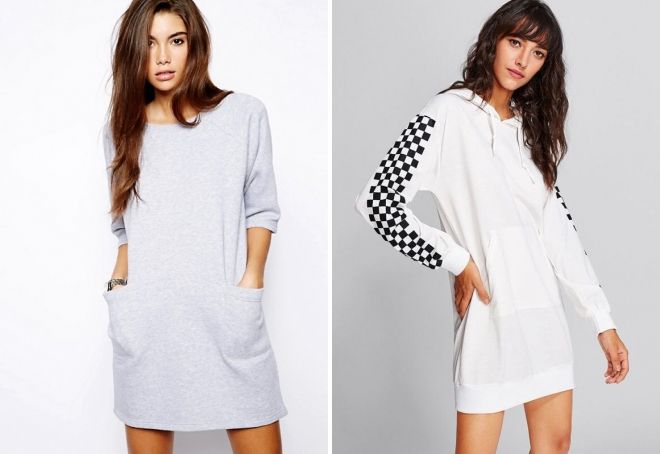 платье свитшот с карманом платье свитшот с карманом