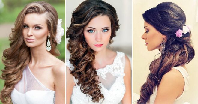 Прическа свадебная на бок на длинные волосы Прическа свадебная на бок на длинные волосы