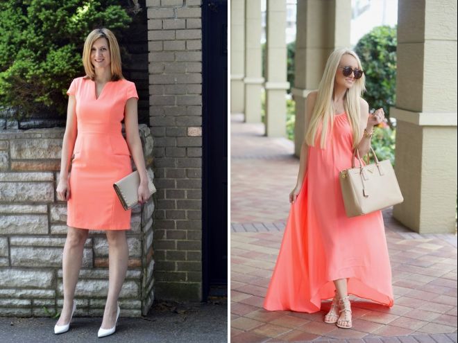 с чем носить коралловое платье с чем носить коралловое платье