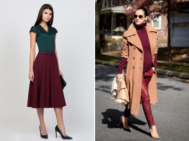 с чем сочетается бордовый цвет в одежде с чем сочетается бордовый цвет в одежде