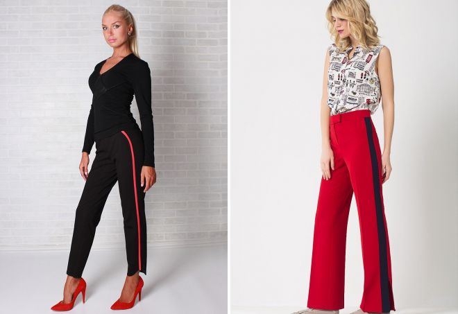 женские брюки красного цвета женские брюки красного цвета