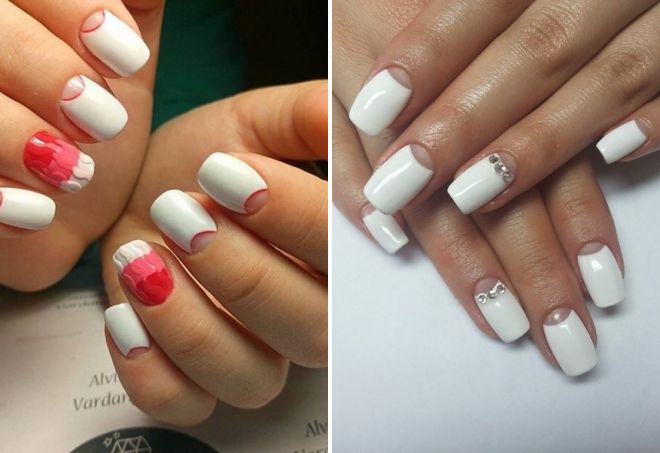 белый лунный маникюр белый лунный маникюр