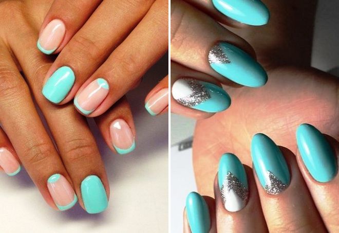 бирюзовый лунный маникюр бирюзовый лунный маникюр