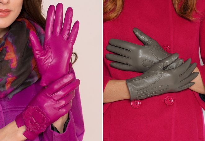 цветные кожаные перчатки цветные кожаные перчатки