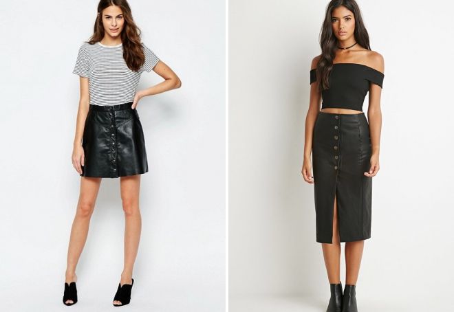 кожаная юбка на пуговицах кожаная юбка на пуговицах