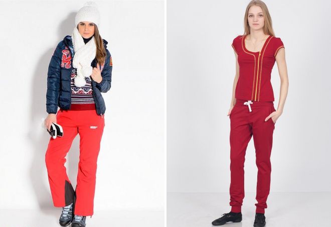 красные спортивные брюки красные спортивные брюки