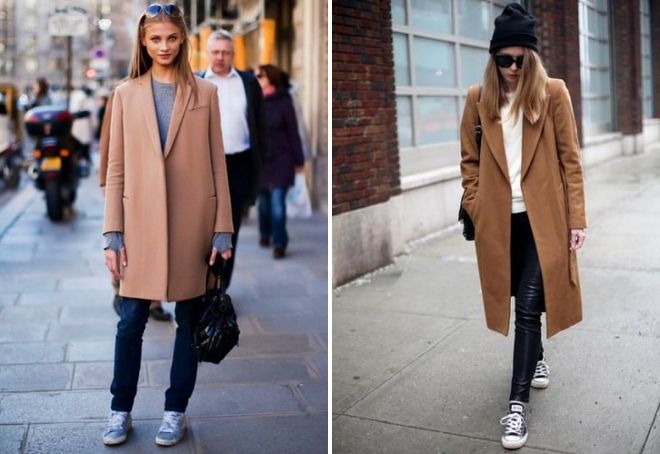 пальто оверсайз с кроссовками пальто оверсайз с кроссовками