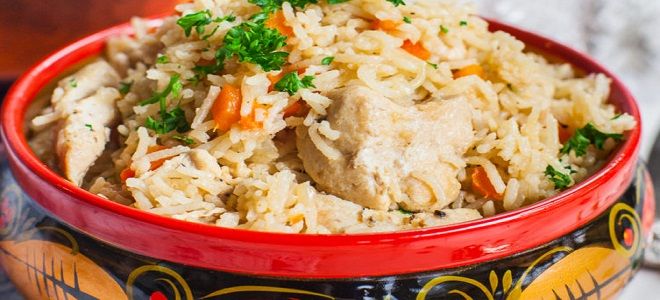 плов из пропаренного риса с курицей плов из пропаренного риса с курицей