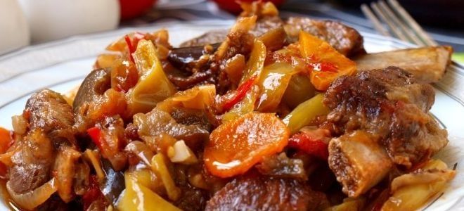 свиные ребра тушеные с овощами свиные ребра тушеные с овощами