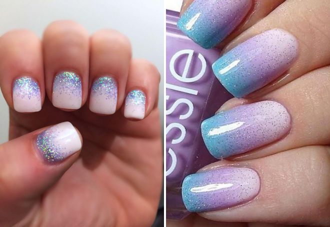 дизайн ногтей омбре с блестками дизайн ногтей омбре с блестками