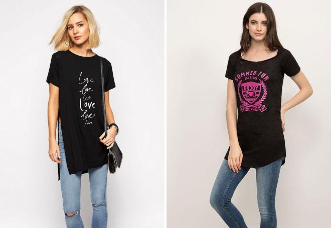 длинная черная футболка длинная черная футболка