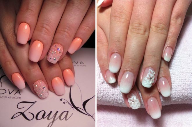 ногти омбре с камнями ногти омбре с камнями