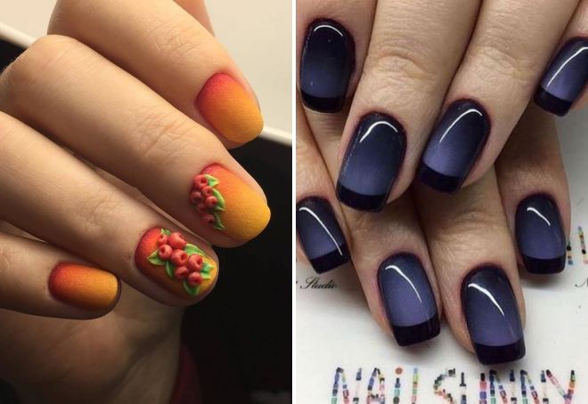 осенний маникюр омбре осенний маникюр омбре