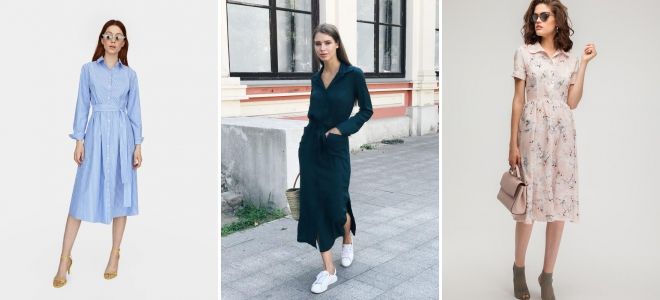 Платье-рубашка миди Платье-рубашка миди