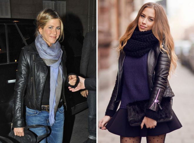 шарф к черной кожаной куртке шарф к черной кожаной куртке