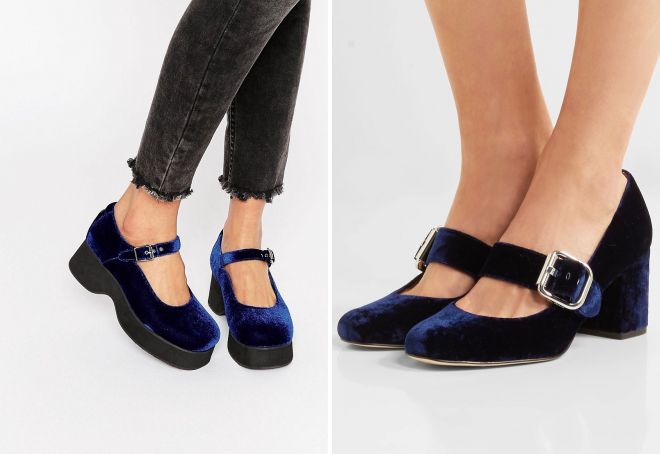 синие бархатные туфли синие бархатные туфли