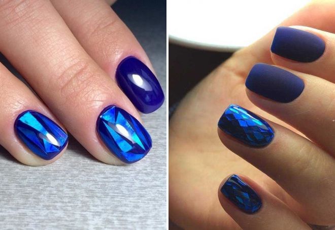 синий маникюр битое стекло синий маникюр битое стекло