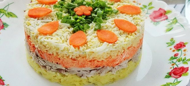 фото13 слоеный салат Монах с курицей