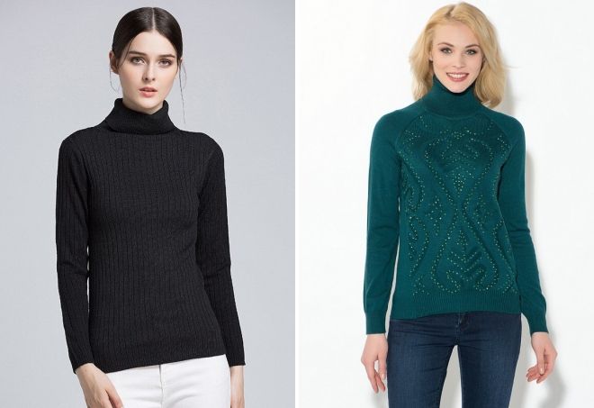 тонкий обтягивающий свитер с высоким воротником тонкий обтягивающий свитер с высоким воротником