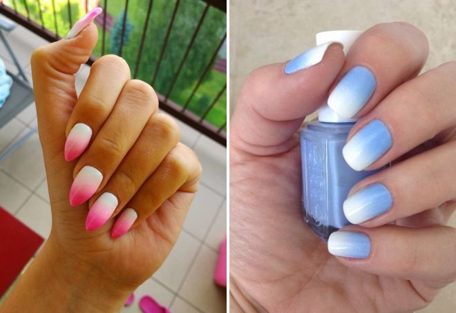 белый маникюр омбре белый маникюр омбре