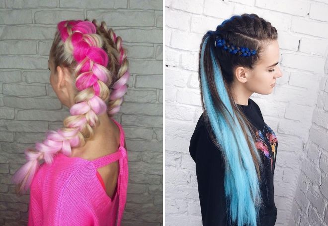 французские косы с канекалоном французские косы с канекалоном