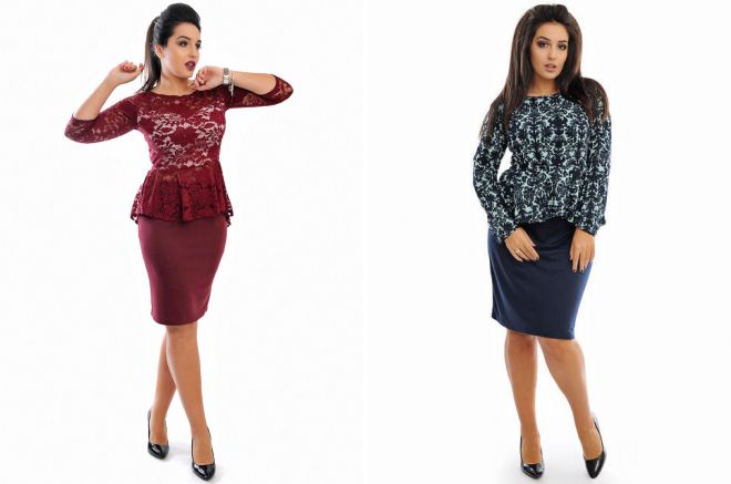 костюм юбка и кофта с баской костюм юбка и кофта с баской