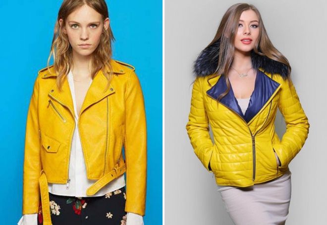 кожаная куртка лимонного цвета кожаная куртка лимонного цвета