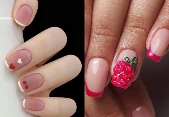 фото14 розовый френч с рисунком