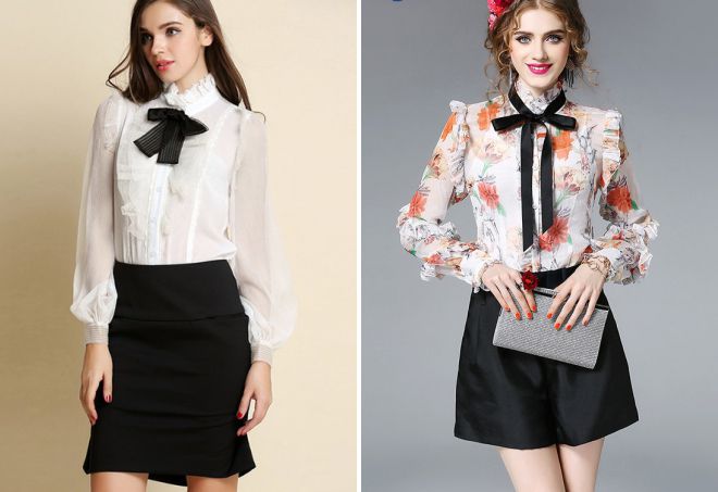 шелковая блузка с бантом шелковая блузка с бантом