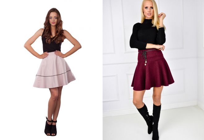 юбка клеш с высокой талией юбка клеш с высокой талией