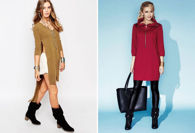 модные образы с трикотажной туникой модные образы с трикотажной туникой