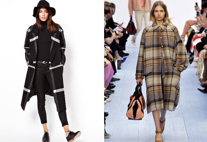 пальто в крупную клетку пальто в крупную клетку