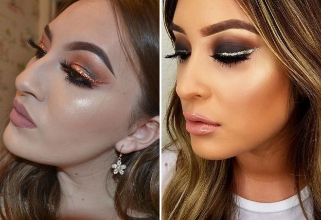 вечерний макияж с блестками вечерний макияж с блестками