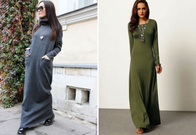 длинное трикотажное платье длинное трикотажное платье